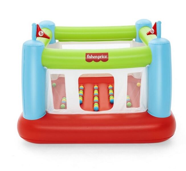 Nafukovací hrací centrum Bestway Fisher-Price s míčky (50ks), 1,75x1,73x1,35m