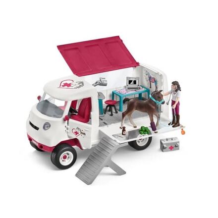 Schleich 42439 HORSE CLUB Mobilní veterinární klinika s klisnou a ošetřovatelem, new