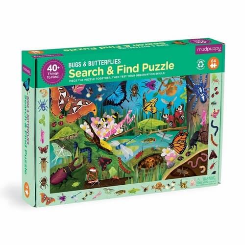 Levně Mudpuppy Puzzle Brouci a motýli 64 dílků