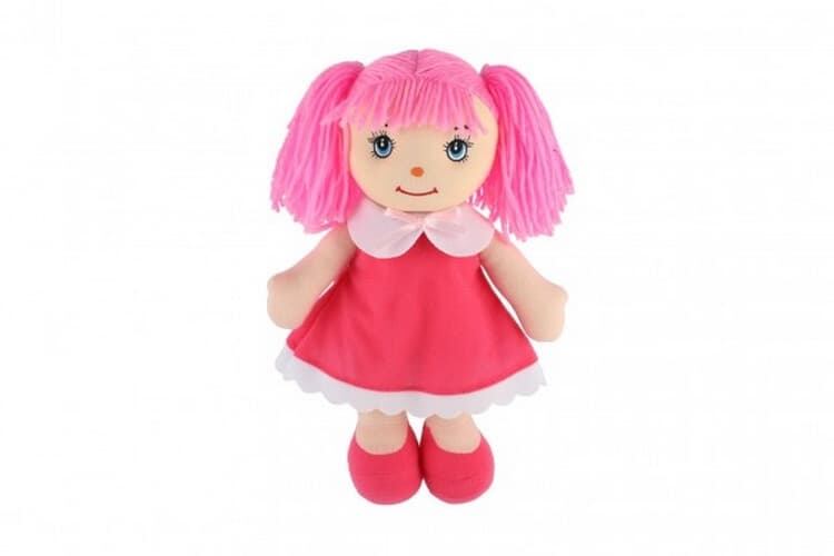 Teddies Mazlinka hadrová s růžovými vlásky 31cm