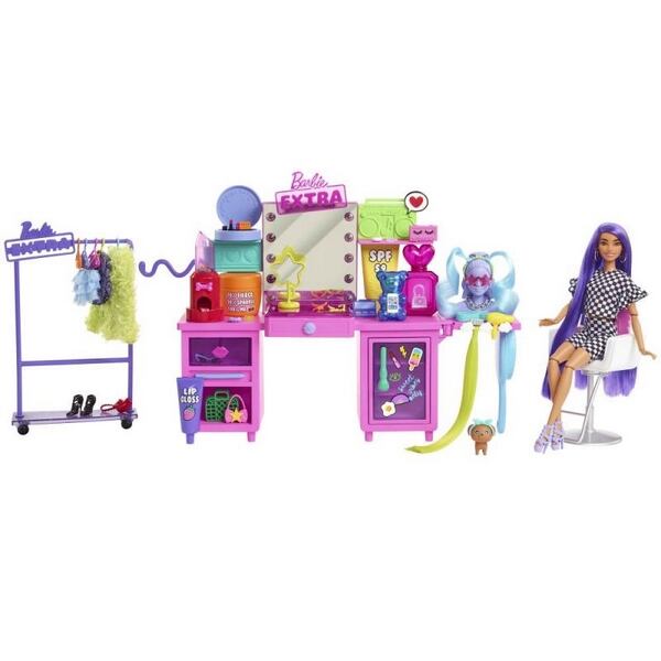 Barbie EXTRA ŠATNÍK S PANENKOU HERNÍ SET (obrázek 3)