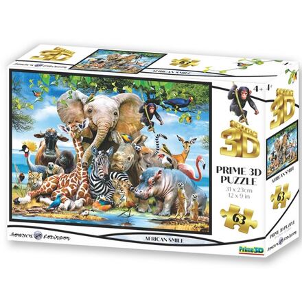 HM Studio Puzzle 3D Afrika úsměv 63 dílků