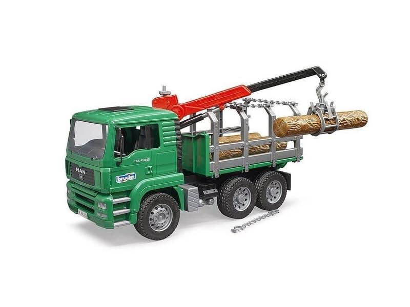 Bruder 2769 Nákladní auto MAN TGA Timber s nakládacím ramenem a 3 kmeny