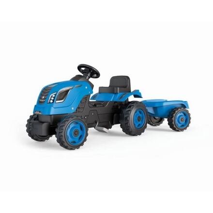 Šlapací  traktor Farmer XL modrý s vozíkem