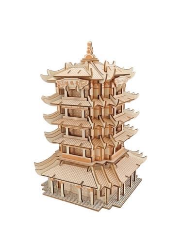 Levně Woodcraft Dřevěné 3D puzzle Yellow Crane Tower
