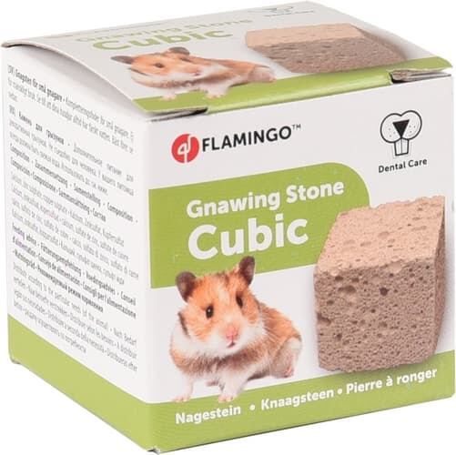 Flamingo hlodací kámen pro hlodavce 5 x 5 x 5 cm