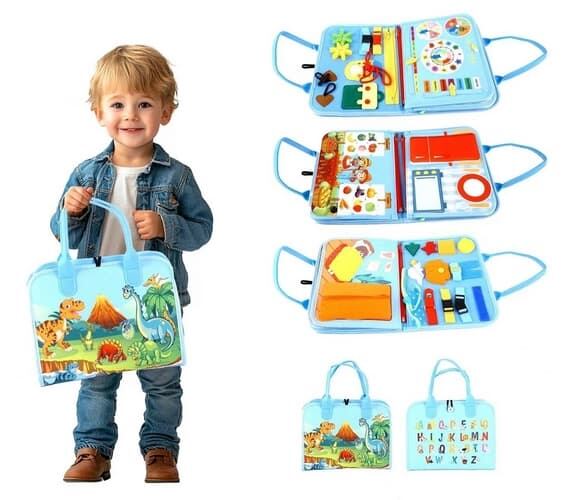 2Kids Toys Senzorická busy kniha Dinosauři 3