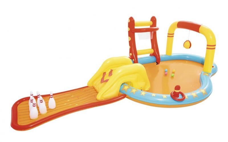 Nafukovací bazének se skluzavkou a kuželkami Bestway 4,53x2,13x1,17m