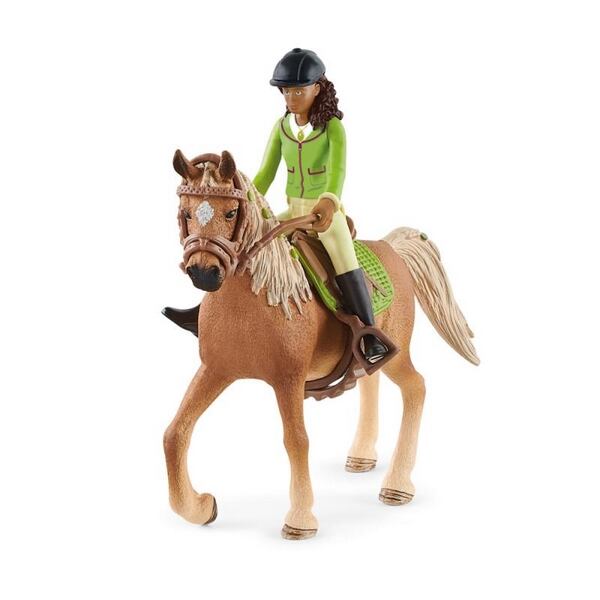 Schleich 42542 Černovláska Sarah s pohyblivými klouby na koni schleich koně od výrobce Schleich Schleich 42542 Černovláska Sarah s pohyblivými klouby na koni