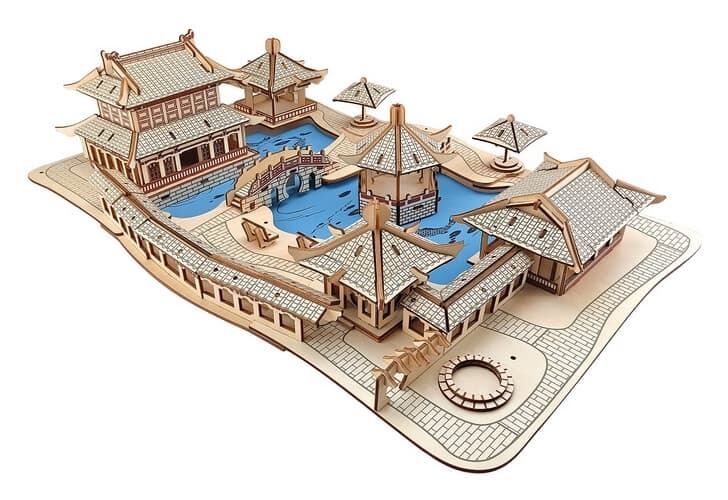 Levně Woodcraft Dřevěné 3D puzzle Zahrady Suzhou