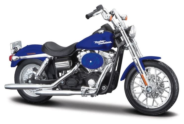 Maisto - HD - Motocykl - 2006 Dyna Street Bob, metal modrá, série 44, 1:18
