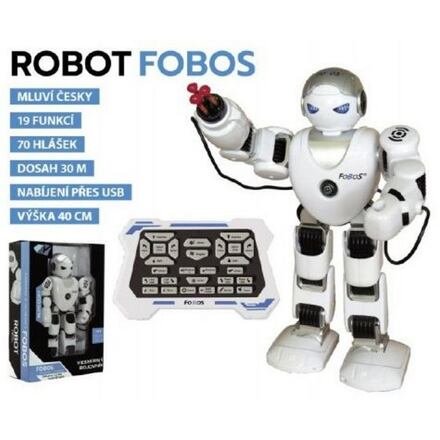 Robot RC FOBOS Bojovník chodící plast 40cm na baterie a USB připojení