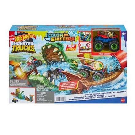 Levně Hot Wheels – MONSTER TRUCKS COLOR SHIFTERS ZUŘIVÝ KROKODÝL