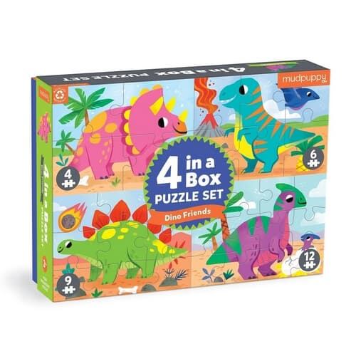 Levně Mudpuppy Puzzle Dinosauři sada 4 v 1