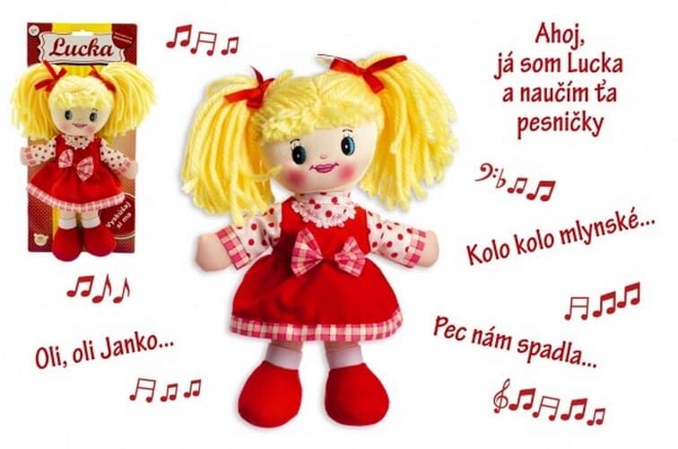 Levně Teddies Bábika Lucka handrová - 30 cm - slovenský spievajúci
