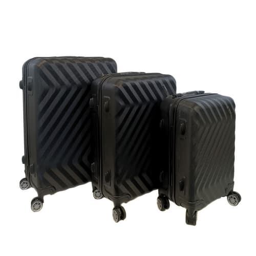 Bavy Cestovní kufr skořepinový Black - set 3 ks