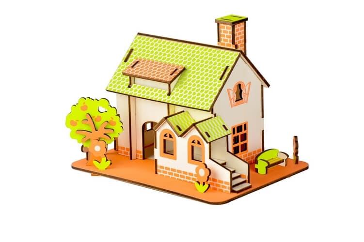 Levně Woodcraft Dřevěné 3D puzzle Zelený dům