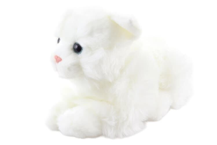 Plyš Kočka bílá ležící 20 cm Eco-friendly