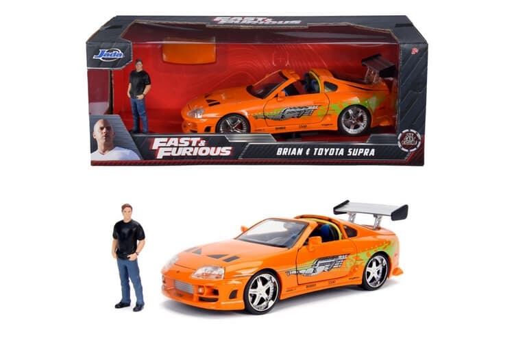 Levně Jada Toys Rychle a zběsile – kovové auto 1995 Toyota Supra s figurkou 1:24