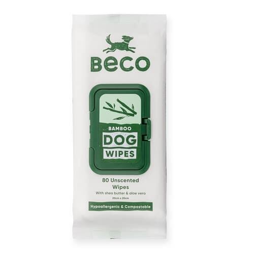 Beco Bamboo Čistící ubrousky pro psy neparfémované 80 ks