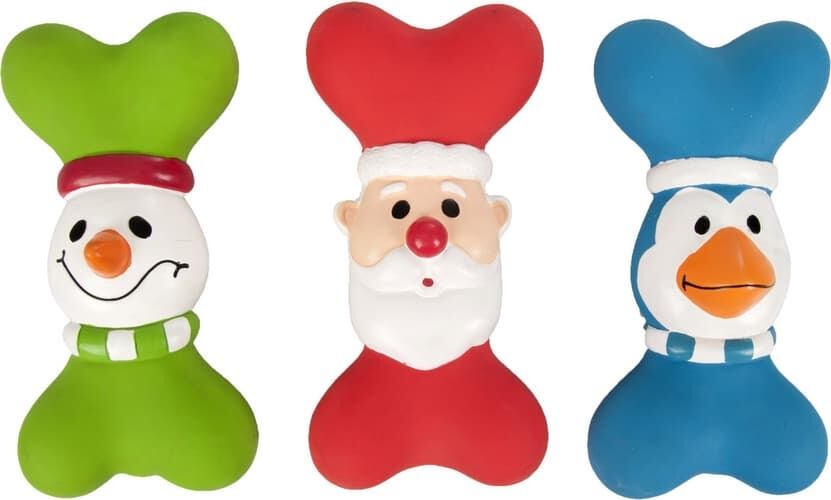 Karlie-Flamingo Vánočení latexová hračka kost 19 cm