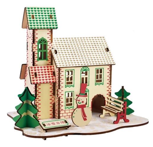 Levně Woodcraft Dřevěné 3D puzzle Zimní dům