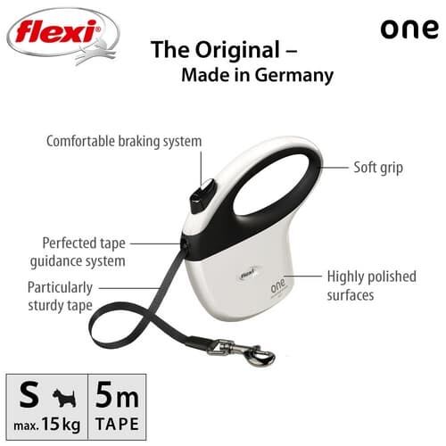 Flexi Vodítko One S pásek 5m bílo-černé (obrázek 5)