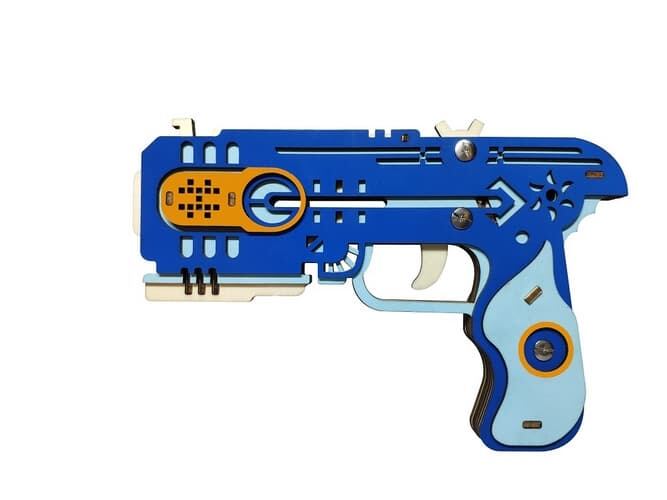 Levně Woodcraft Dřevěné 3D puzzle Zbraň na gumičky Lovec draků