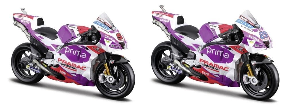 MaistoMotocykl Ducati Pramac racing 2022 5 JOHANN ZARCO 89 JORGE MARTIN assort 1:18