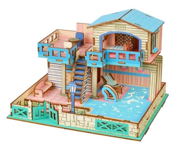 Levně Woodcraft Dřevěné 3D puzzle Vila na ostrově Lembongon