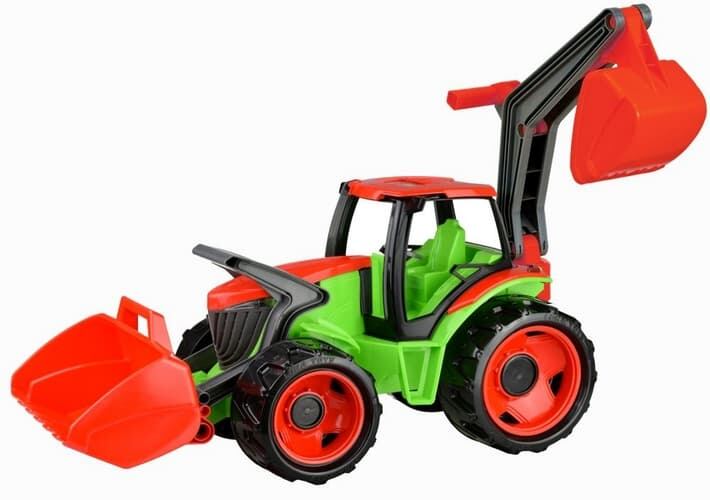 Lena Traktor se lžící a bagrem modro šedá