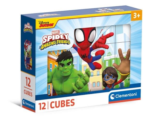 Levně CLEMENTONI Obrázkové kostky Spidey a jeho úžasní přátelé, 12 kostek
