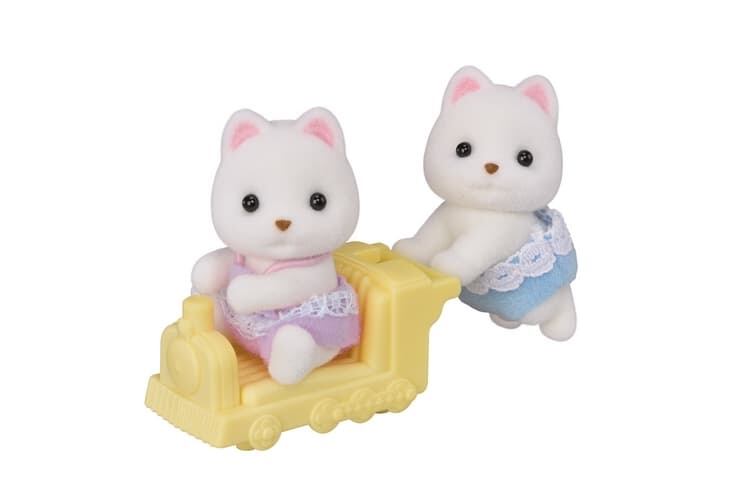 Sylvanian Families pomeranian dvojčata s vláčkem