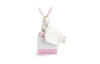 Doudou Geschenkset - Plüschkaninchen mit Fliegenpilz 10 cm rosa
