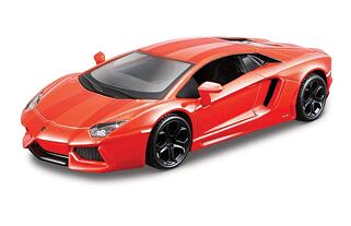 Bburago - Auta HOBBY, Lamborghini Aventador Coupé, oranžová metalíza, 1:32