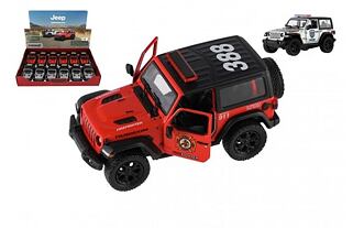 Auto Kinsmart Jeep Wrangler Polizei 2018 Metall/Plastik 12cm für Rückwärtsfahrt Stretch