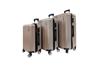 Bavy Cestovní kufr skořepinový Stripes Gold beige - set 3 ks