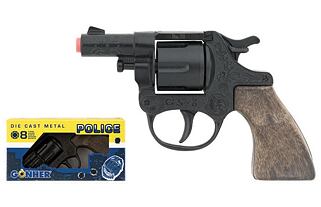 Policejní revolver kovový  černý 8 ran