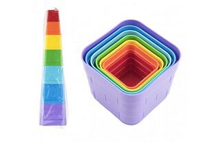  Kubus Pyramidenpuzzle Kunststoff quadratisch bunt 7tlg. 12m+