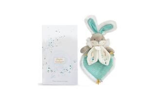 Doudou Geschenkset - Spielzeug türkis Freund Kaninchen 24 cm