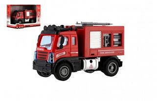 Auto-Feuerwehrleute Plastik 13cm einziehbar in Box 17x12x8cm