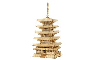 RoboTime 3D-Holzpuzzle Fünfstöckige Pagode