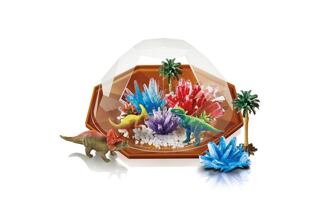 Dinosaurier-Terrarium mit Kristallen