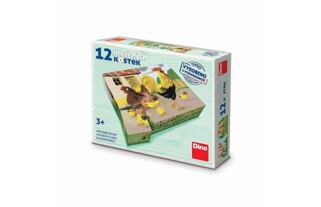 DOMÁCÍ ZVÍŘÁTKA RETRO 12 Dřevěné kostky
