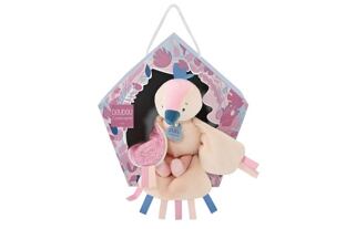 Doudou Geschenkset - musikalisches Plüschtier Vogel rosa 23 cm