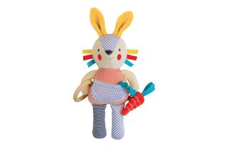 Petit Collage Chrastítko růžový zajíček aktivní