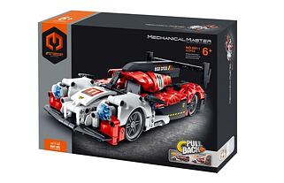 Stavebnice iM.MASTER závodní auto plast 472 dílků na zpětné natažení