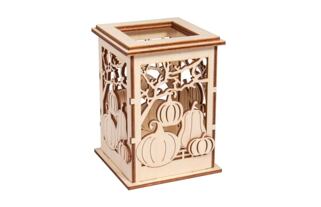 Dřevěná stolní lucerna Dýně