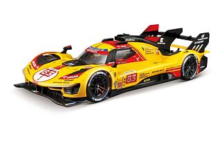 Bburago - RACING, Ferrari 499P - 24h Le Mans Livery 2024, žlutá, 1:24
