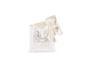 Doudou Dárková sada Plyšový muchláček medvídek s čepičkou 25 cm béžový